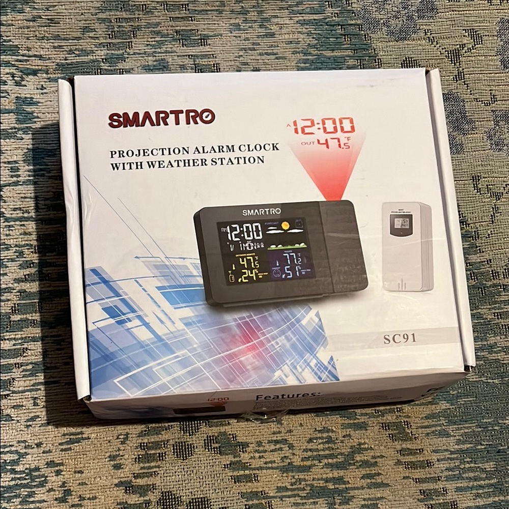 SMARTRO Projection Alarm Clock with Weather Station